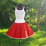 Sukne - Červená kolová sukně - 7204008_