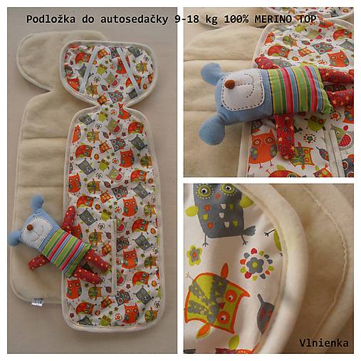 Detský textil - Univerzálna vložka do autosedačky 100% Merino 9-18 kg  - 7208161_