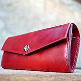 Peňaženky - Kožená dámska peňaženka červená - 7207067_