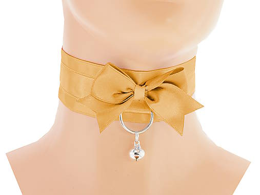 Náhrdelníky - Obojok saténový gothic lolita, kawaii, gothic pastel, kitten play obojok, D rings 17R - 7212504_