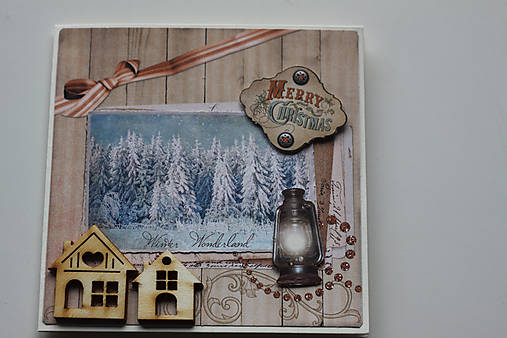  - Vianočná pohľadnica "Domčeky" - 7211856_