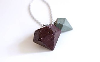 Náhrdelníky - Betónové diamanty farby jesene - 7208938_
