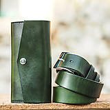 Peňaženky - Kožená dámska peňaženka zelená - 7208345_