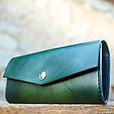 Peňaženky - Kožená dámska peňaženka zelená - 7208347_