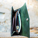 Peňaženky - Kožená dámska peňaženka zelená - 7208348_