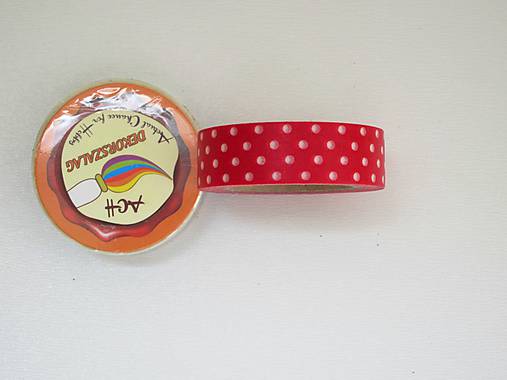 Papier - Dekoračná páska červená s bodkami -akcia - 7215804_