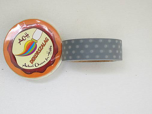 Papier - Dekoračná páska šedá s bodkami - 7216529_