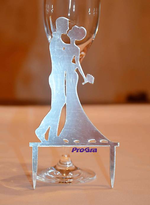 Dekorácie - Svadobný pár - zrkadlový zápich - 7214549_