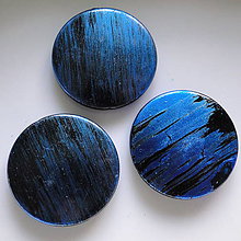 Korálky - Metalíza plast 31mm-1ks (modrá) - 7220672_