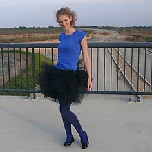 Sukne - Černá široká tylová sukně - 7216916_