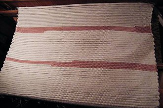 Úžitkový textil - Tkaný bielo - ružový koberec - 7227646_