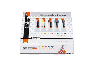 Farby-laky - Olejové farby riediteľné vodou COBRA Study Set 5x40ml RTL21820505 - 7229053_