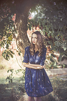 Šaty - Tmavě modré šaty s baletkami - 7233167_