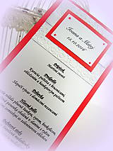 Papiernictvo - Svadobné menu "Red kiss" - 7233140_