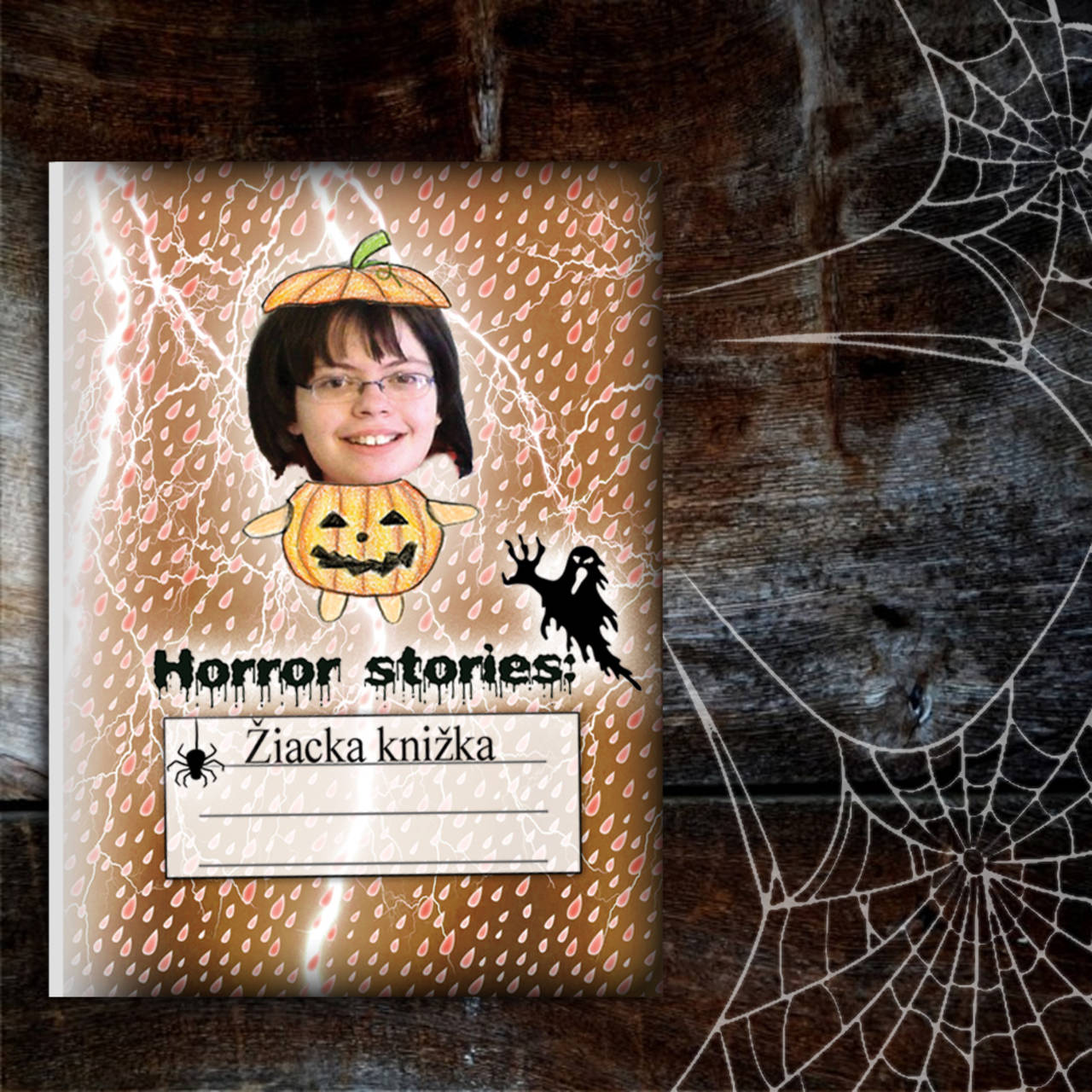 Hororová žiacka knižka blesky (dyňa)