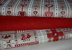 Textil - Látka Patchwork červený - 7243037_