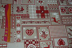 Textil - Látka Patchwork červený - 7243040_