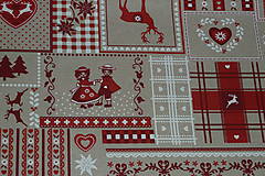 Textil - Látka Patchwork červený - 7243041_