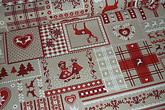 Textil - Látka Patchwork červený - 7243043_