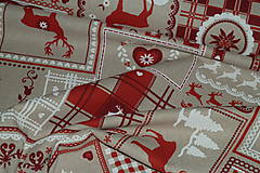 Textil - Látka Patchwork červený - 7243050_