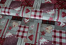 Textil - Látka Patchwork bordó - 7243640_