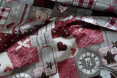 Textil - Látka Patchwork bordó - 7243649_