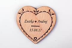 Darčeky pre svadobčanov - Svadobné magnetky z dreva - 7242612_