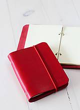 Papiernictvo - Kožený zápisník / karisblok A6 (MINI RED) - 7247088_