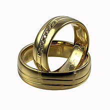 Prstene - Obrúčky: žlté zlato so zirkónmi - 7247677_