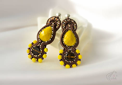 Náušnice - Jeseň už prišla-soutache náušnice - 7248123_
