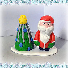 Dekorácie - Striebro modrý vianočný stromček  (Santa) - 7247564_