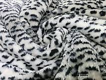 Textil - Flis - čierno biely - cena za 10 cm - 7257652_