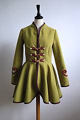 Bundy a kabáty - folk kabátik s ornamentami - zelený - 7257454_