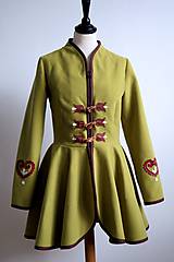 Bundy a kabáty - folk kabátik s ornamentami - zelený - 7257458_