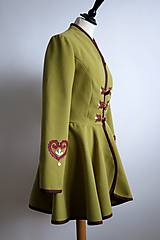 Bundy a kabáty - folk kabátik s ornamentami - zelený - 7257459_
