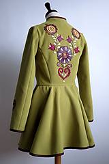 Bundy a kabáty - folk kabátik s ornamentami - zelený - 7257464_