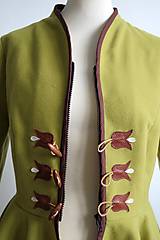 Bundy a kabáty - folk kabátik s ornamentami - zelený - 7257466_