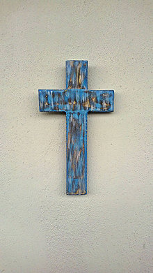 Dekorácie - Kríž modrý - 7255943_