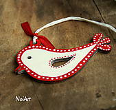 Dekorácie - Vianočná ozdoba vtáčik folk - 7261006_