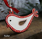 Dekorácie - Vianočná ozdoba vtáčik folk - 7261010_