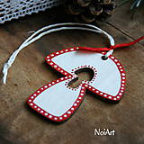 Dekorácie - Vianočná ozdoba hríbik folk - 7261163_