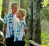 Topy, tričká, tielka - Dámske a pánske tričká, párové, batikované, maľované, etno KERKA - 7259267_