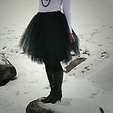 Sukne - Čierna tylová sukňa - 7261903_
