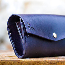 Peňaženky - Vintage peňaženka Navy blue - 7261915_