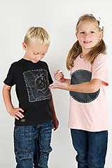 Detské čierne tričko - odkaz vždy čerstvý - alebo tabuľa na tričku