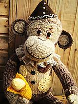 Hračky - Pletená opička s banánom - 7279569_