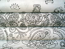 Textil - Antistresová vymaľovacia látka Princess Paisley - 7282511_