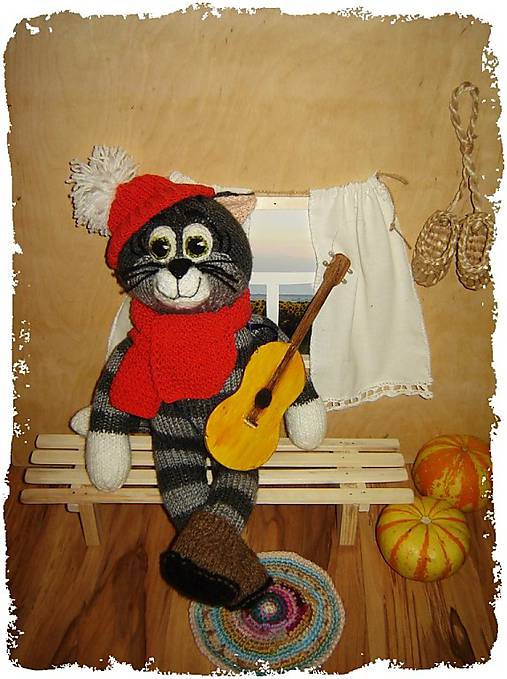 Hračky - Kocúrik s gitarou - 7283403_