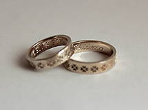 Prstene - obrúčky s folklórnym vzorom - Čičmany (biele alebo ružové zlato) - 7282542_