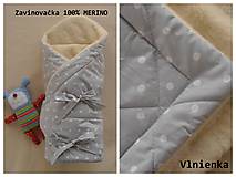 Detský textil - Zavinovačka pre bábätka/ miminká 100% Merino Top - 7287548_